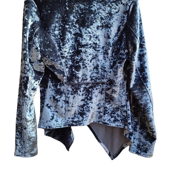 BlankNYC Velvet Jacket with Asymmetrical Hem and Angled Zipper, Size Medium - Picture 7 of 10